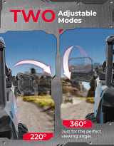 Kemimoto CNC UTV Mirror X w/ Integrated Light Mount for 1.65"-2" Roll Bars (1Pair)  UTVS0113478-MAIN