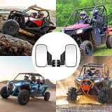 Kemimoto UTV Side View High Impact Convex Mirror for 1.7"-2" Roll Bars  UTVS0114110
