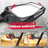 Kemimoto Universal Color Side Rear View Mirror  for 1.75"-2" UTV Roll Bar  UTVS0114117