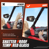 Kemimoto Universal Side Mirror w/ LED Spotlight for 1.75"-2" Roll Cage  UTVS0114312