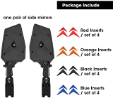 Kemimoto Kawasaki Color Side View Mirrors for 1.75" Roll Bar  UTVS0114369