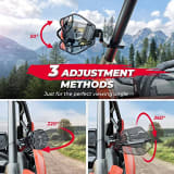 Kemimoto 2020-2023 Polaris RZR PRO XP / 4 Center Shoulder Bag & Universal Rear View Side Mirrors  UTVS0114905