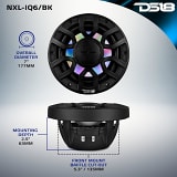 DS18 Audio NXL-IQ6 6.5" Marine Grade Coaxial Speaker with LED Lights and Bullet Tweeter  UTVS0116329-MAIN