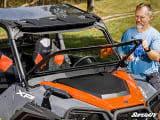 SuperATV Polaris General XP 1000 Flip-Down Glass Windshield  UTVS0119409-MAIN