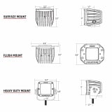 Rigid Industries D-Series Pro Diffused LED Pods Pair Flood White 602513