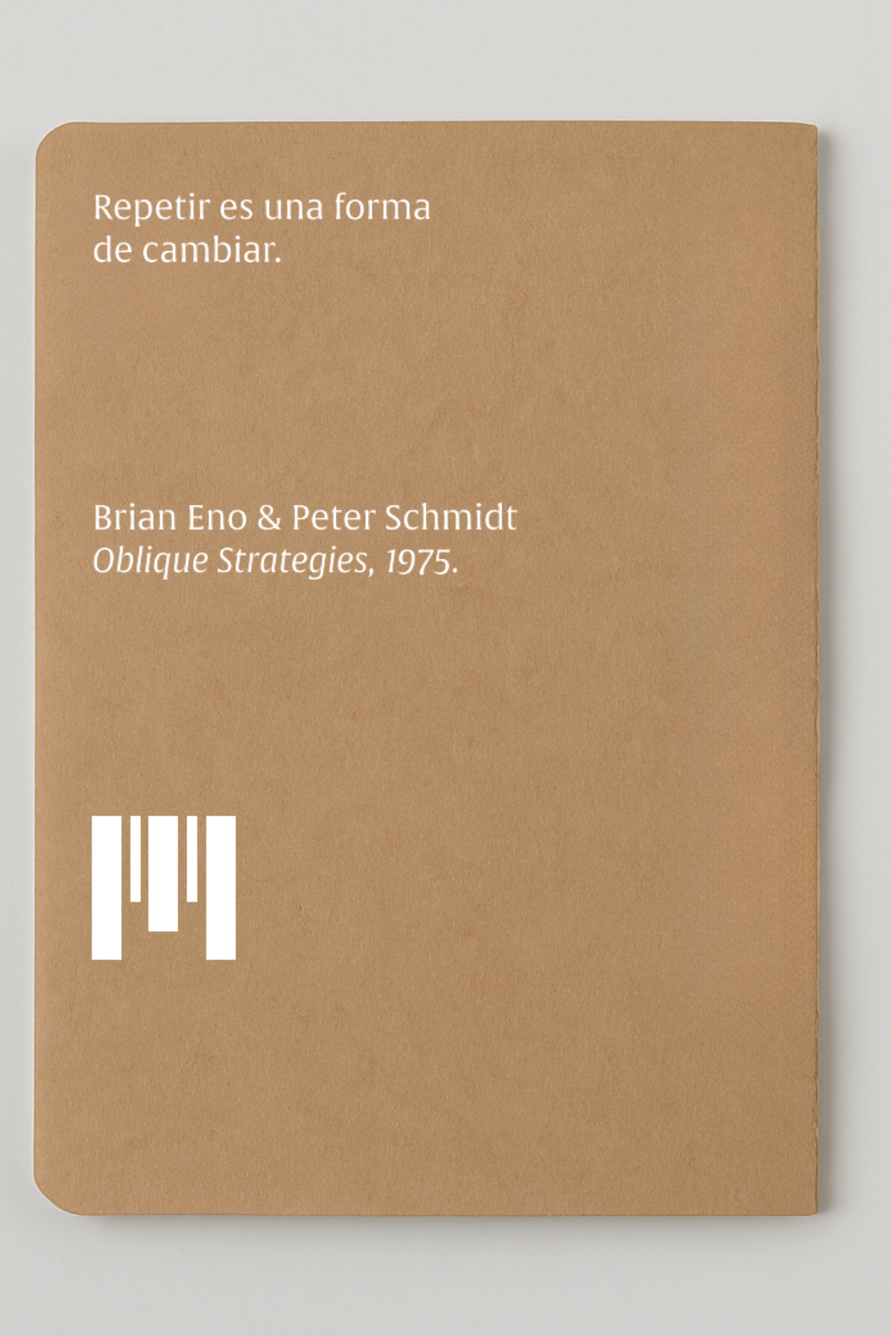 Cuaderno Oblique Strategies - Contratapa