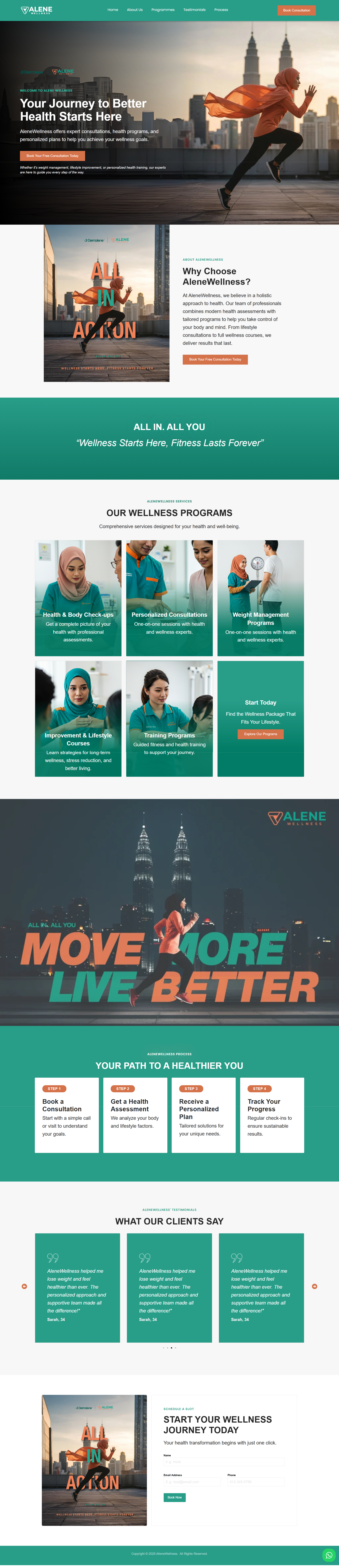 Alene Wellness — Full Page Design Preview