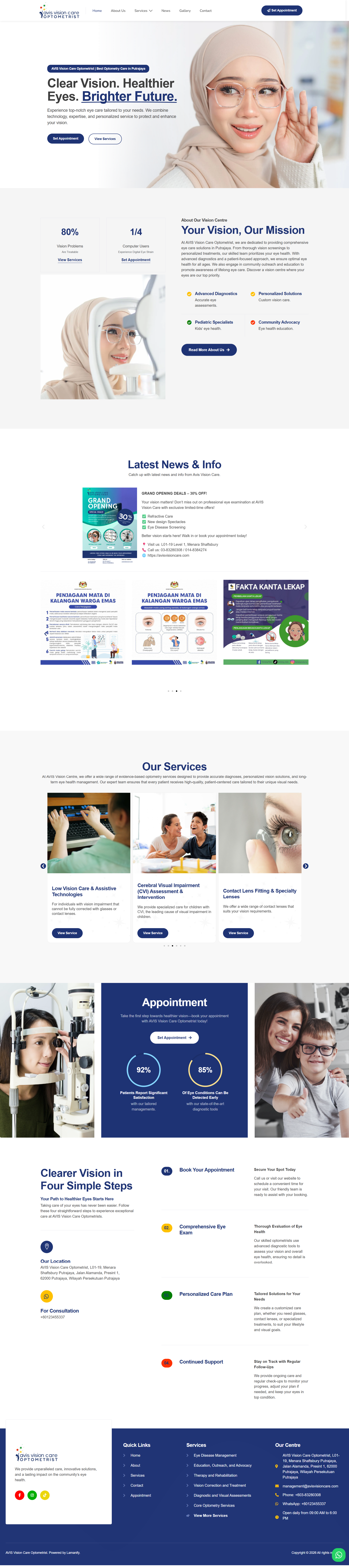 AVIS Vision Care — Full Page Design Preview