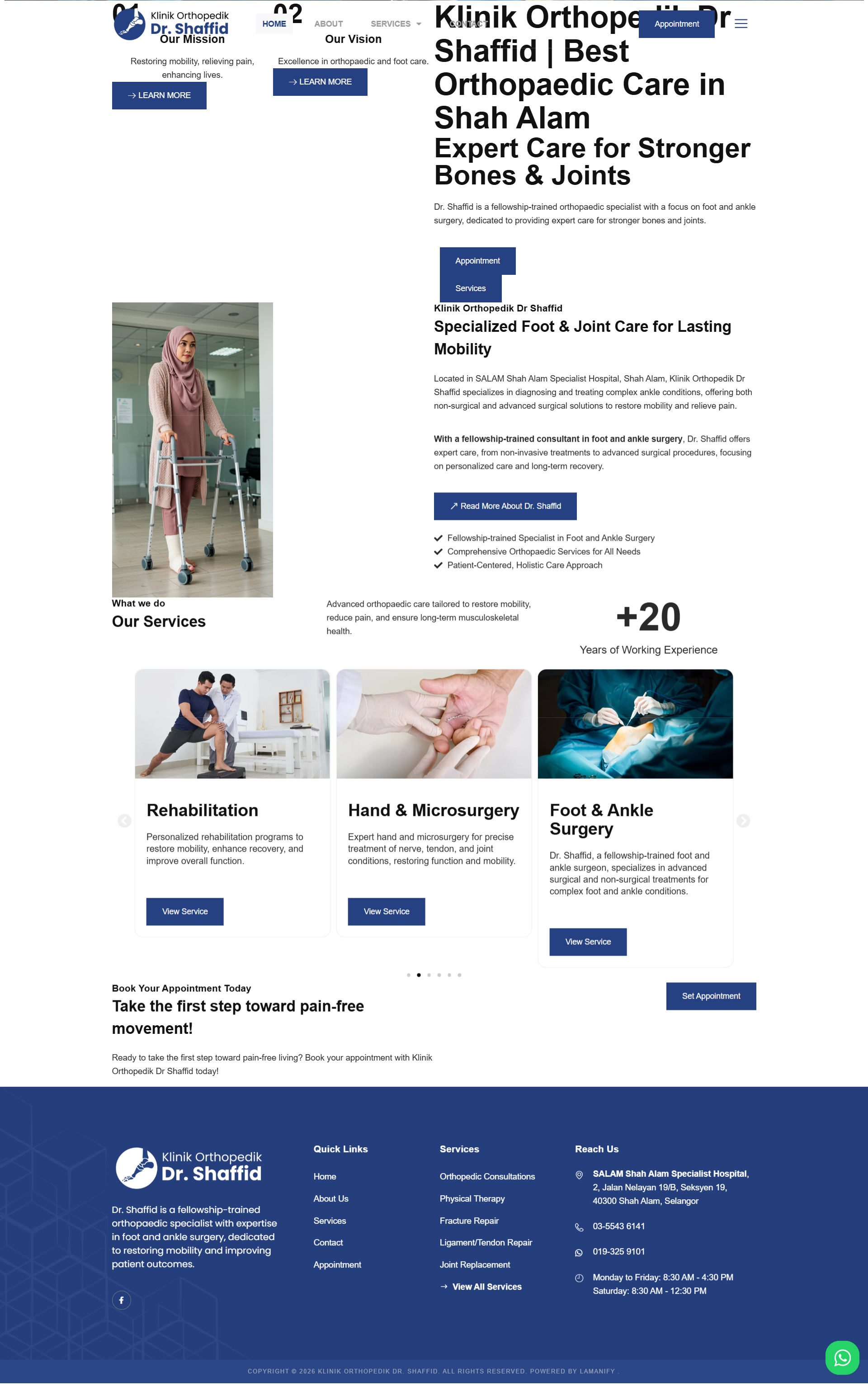 Dr. Shaffid — Full Page Design Preview