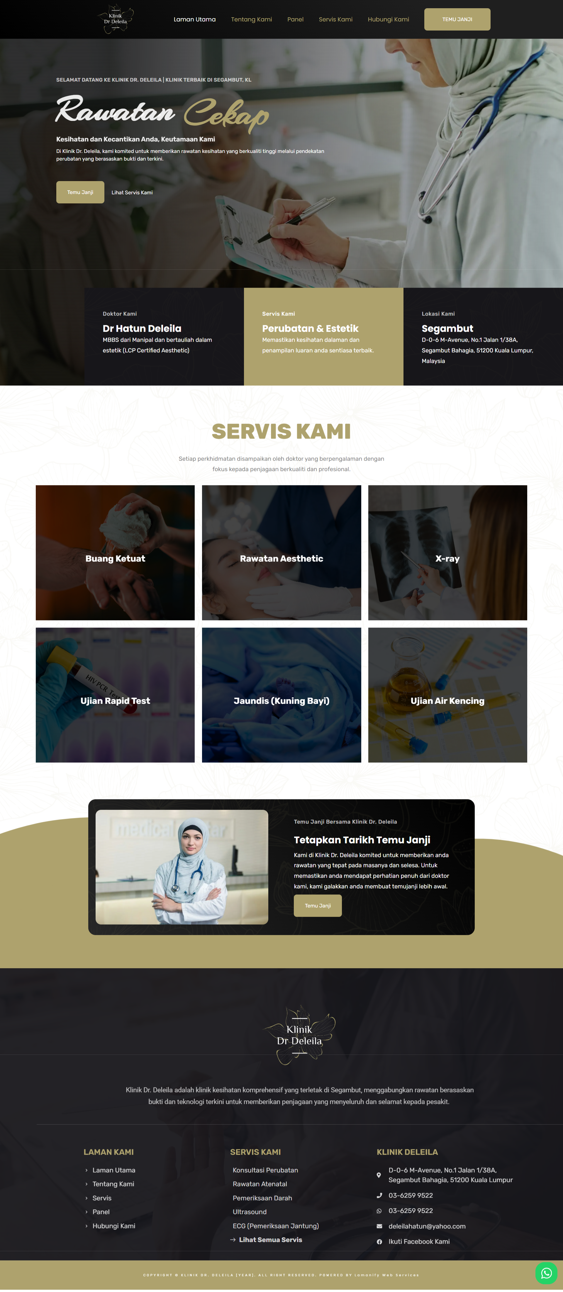 Klinik Deleila — Full Page Design Preview