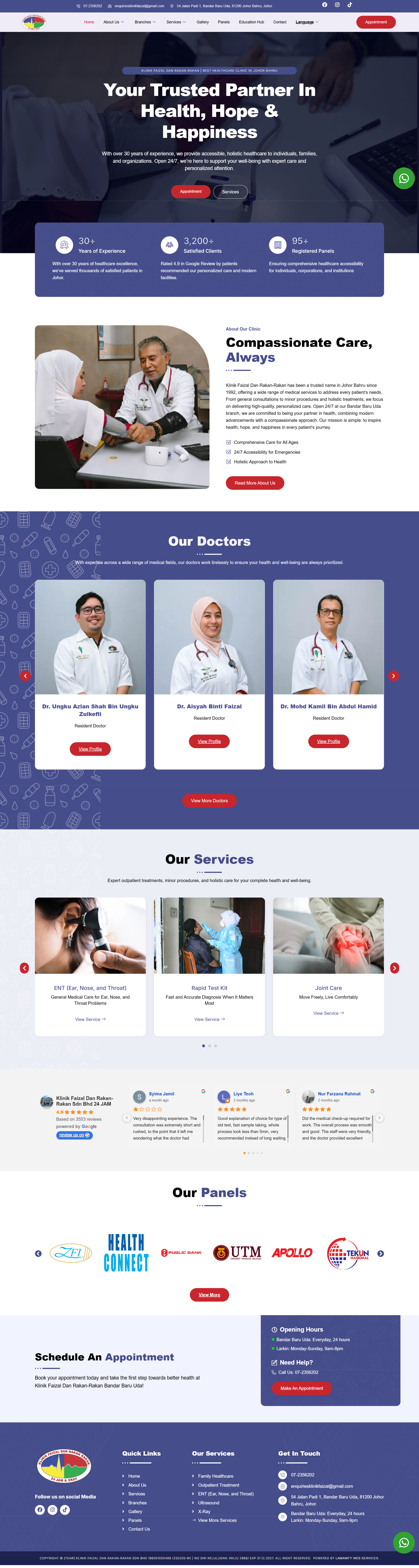 Klinik Faizal — Full Page Design Preview