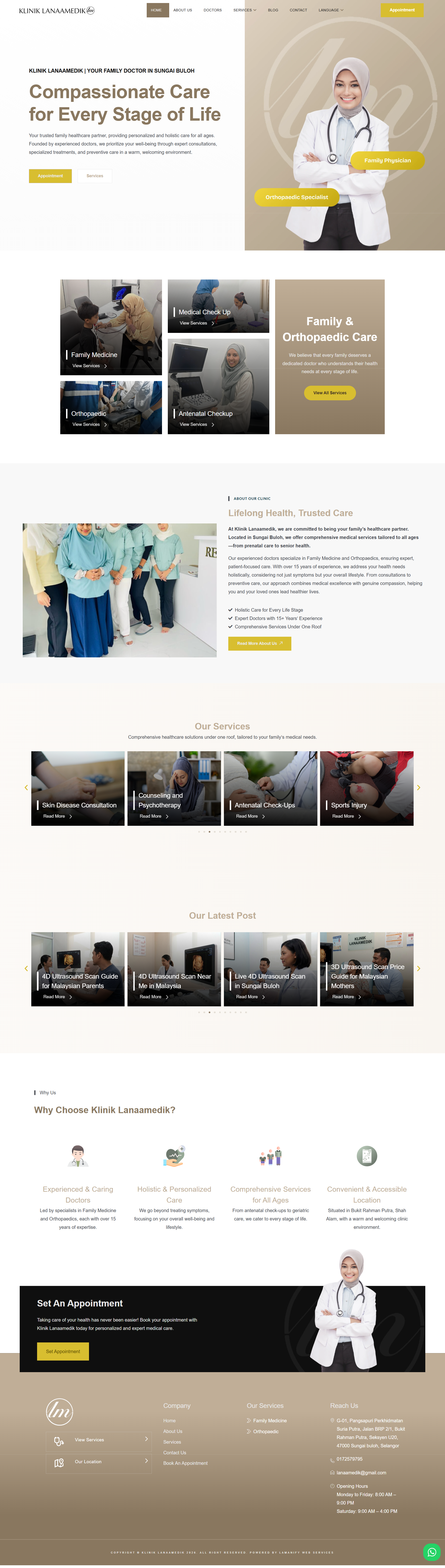 Klinik LanaaMedik — Full Page Design Preview