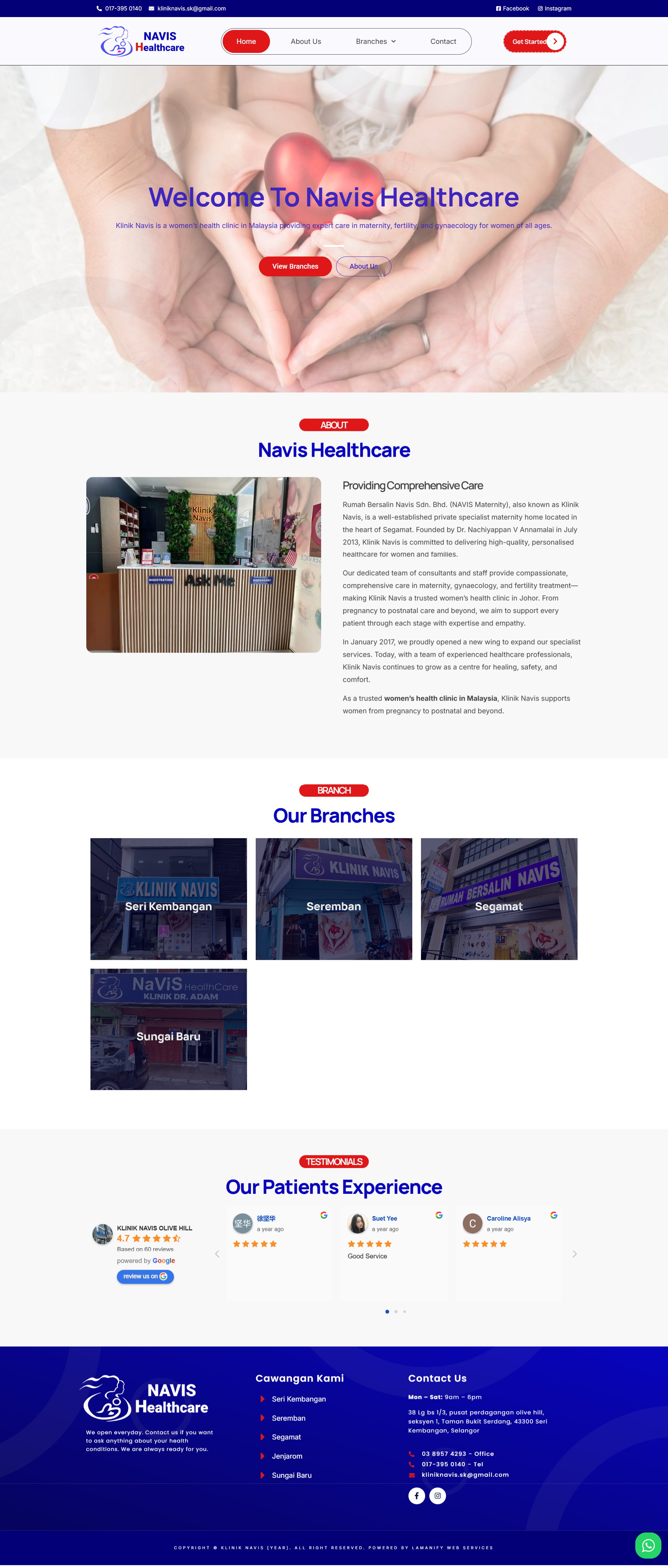 Klinik Navis — Full Page Design Preview