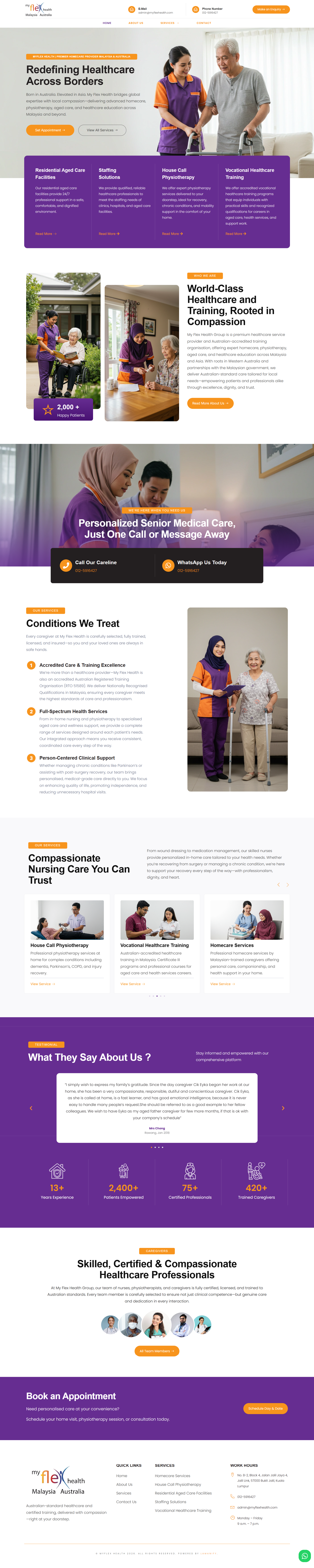 My Flex Health — Full Page Design Preview