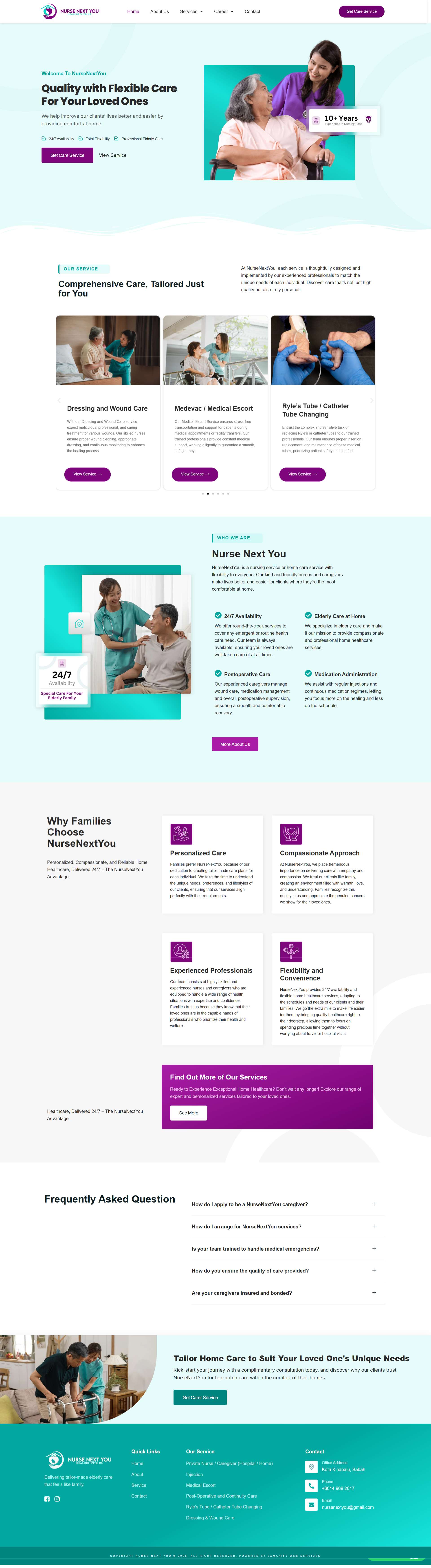 Nurse Next You — Full Page Design Preview