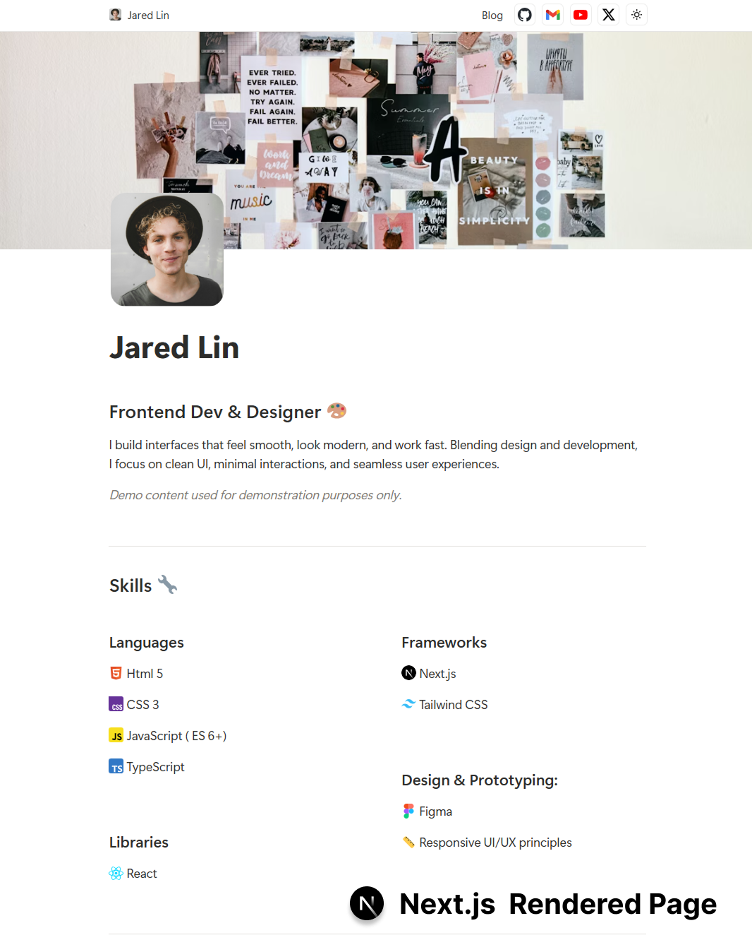Next.js rendered page on your site - exact pixel-perfect rendering of the Notion content