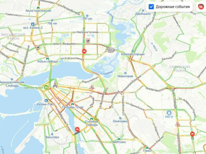 В Казани из-за снегопада образовались 10-балльные пробки