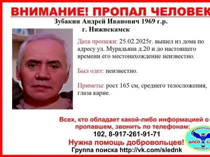 В Нижнекамске больше недели ищут пропавшего седого мужчину