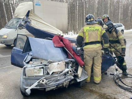 В Татарстане после лобового столкновения от автомобилей остались две груды металла