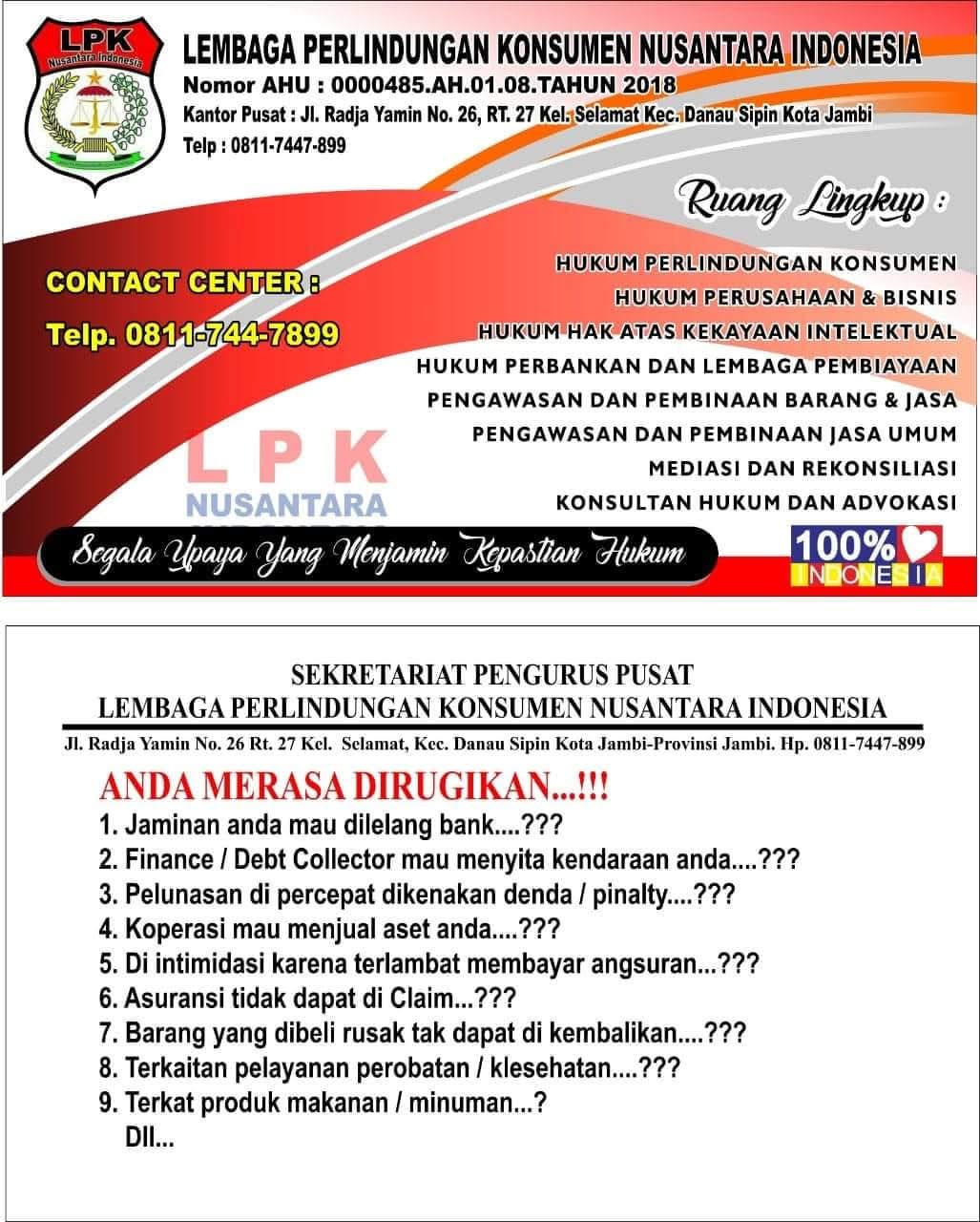 Ketum LPKNI Himbau Masyarakat Yang Jadi Korban Leasing Untuk Membuat Laporan Dan Gugatan Terhadap OJK Komindigi, Leasing dan Perusahaan Penagihan Beserta DCnya