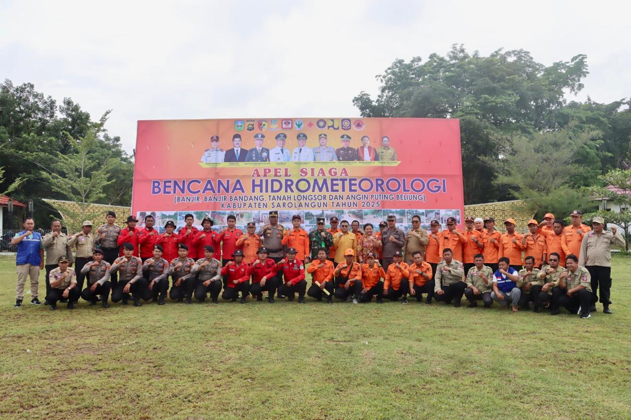 Hadiri Apel Siaga Bencana, Polres Sarolangun : Dukung Penuh Penanggulangan Bencana Hidrometeorologi di Kabupaten Sarolangun.