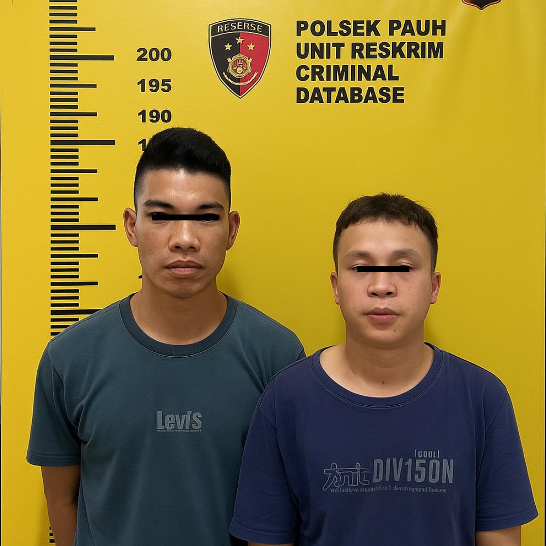 Dua Pelaku Begal Yang Meresahkan Warga Pauh, Berhasil Ditangkap Tim Macan Pseko dan Reskrim Polsek Pauh.