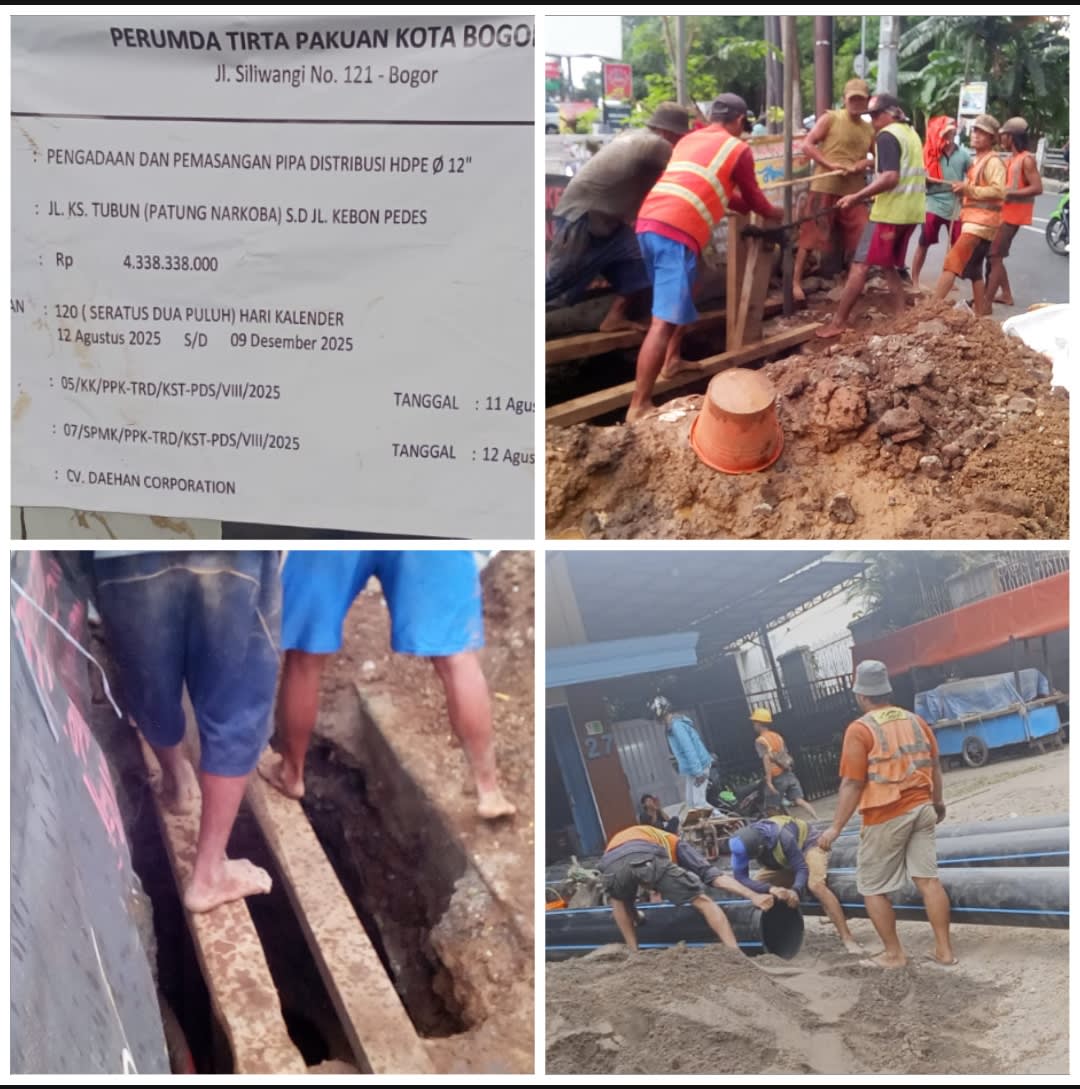 Ada Apa, Pekerja Proyek Pipa PDAM di Kebon Pedes Tanah Sareal Bekerja Tanpa APD