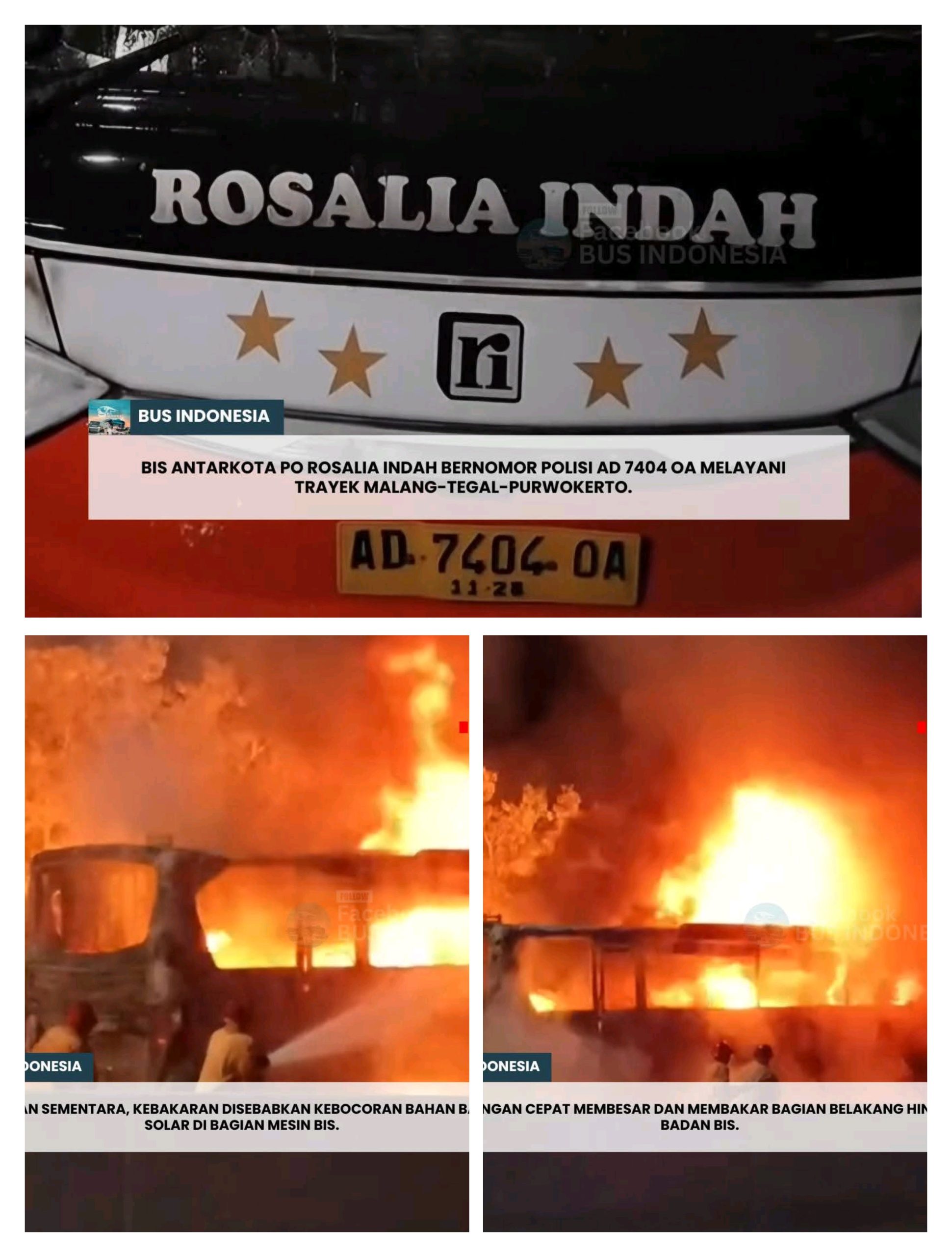 Kronologi Bus Rosalia Indah Terbakar di Tol Ngawi KM 544.