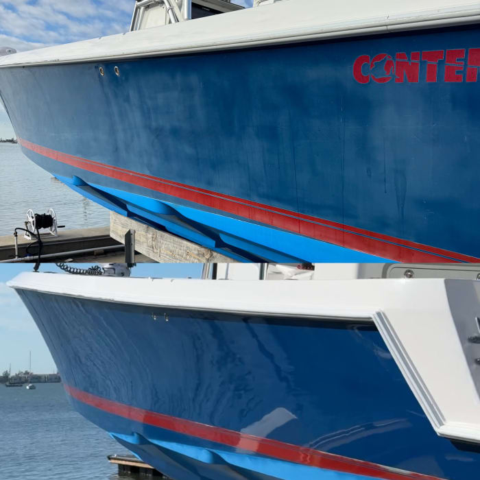 Contender boat oxidation removal before after