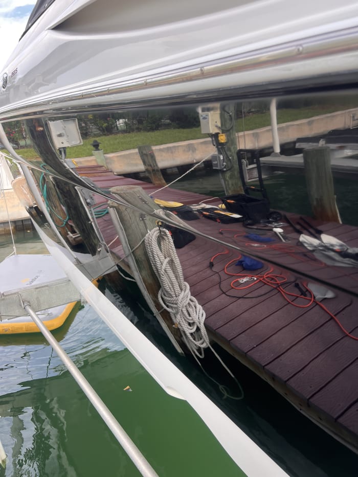 Boat hull after heavy oxidation removal Tampa