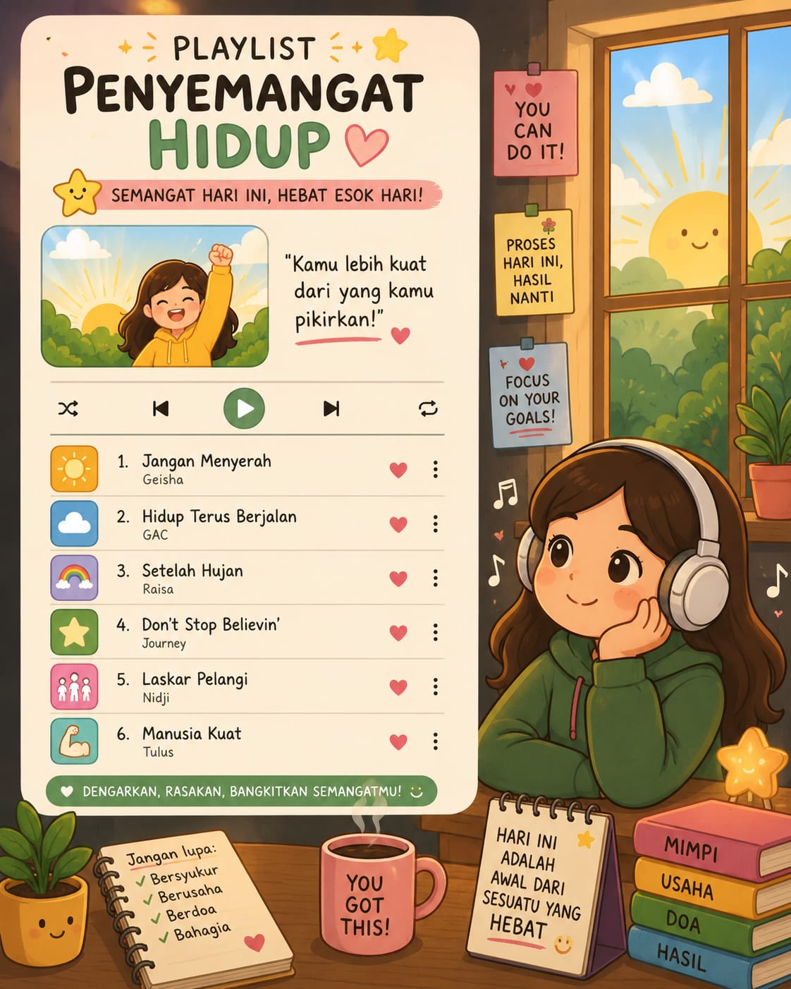 Lagu lagu playlist penyemangat hidup