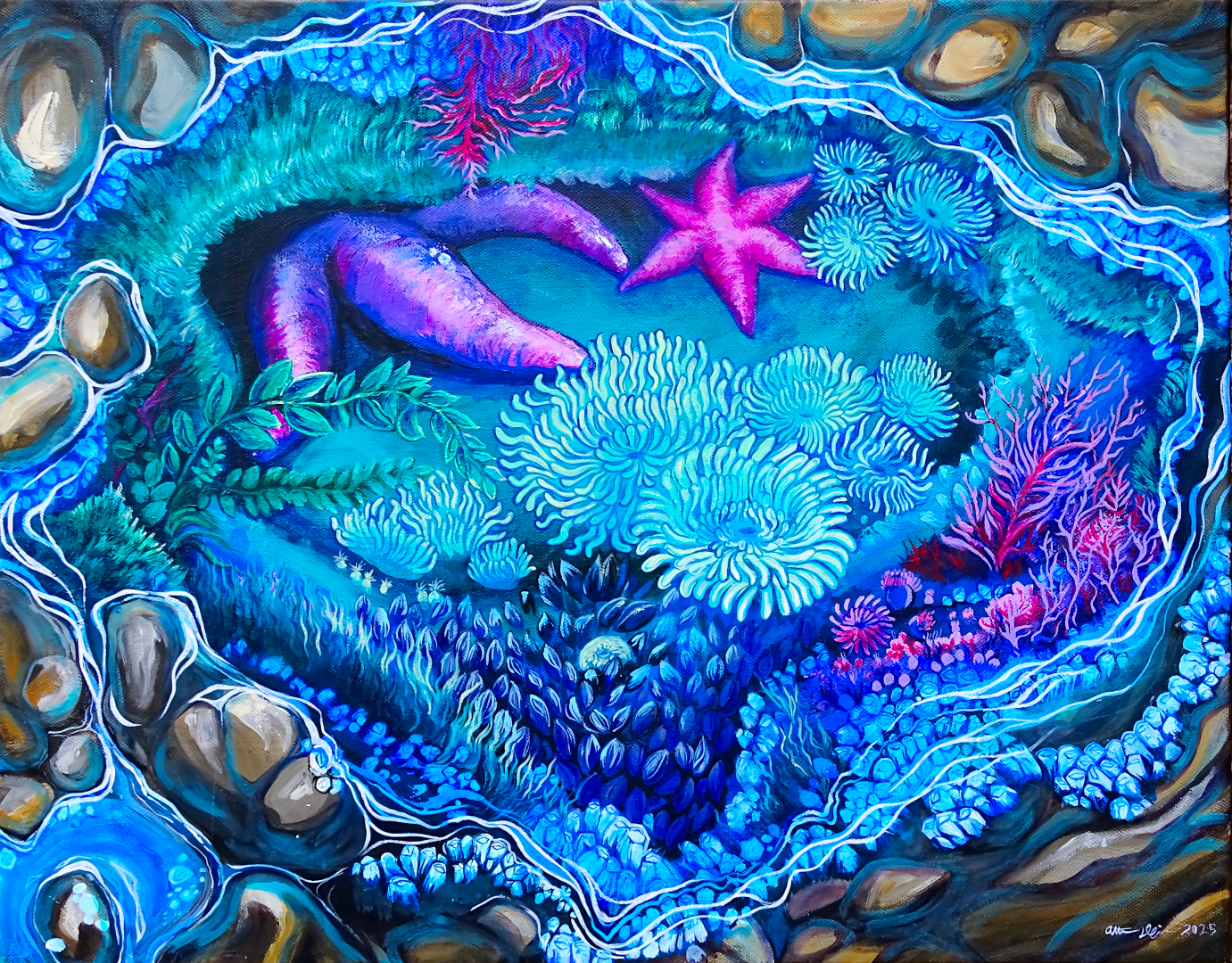 Larabee Tidepools, Acrylic on Canvas - 2025