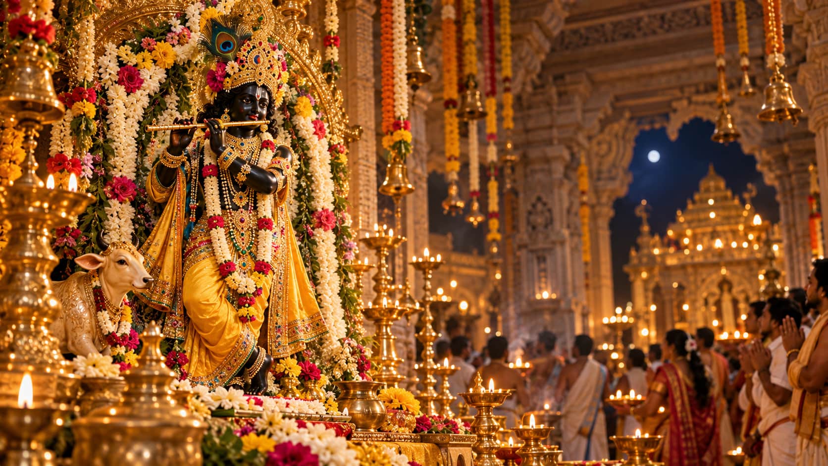 Lord Krishna devotional Janmashtami image