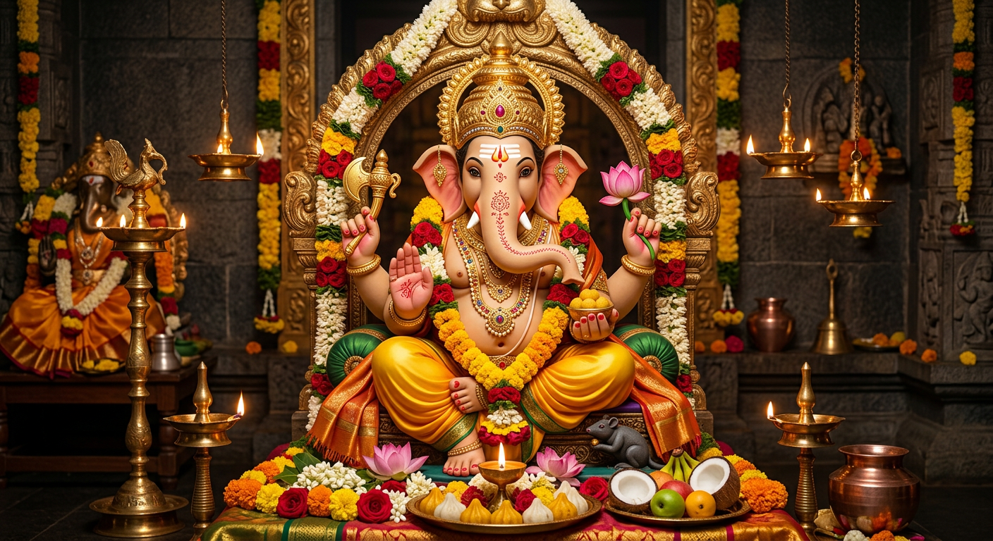 गणेश आरती - भगवान श्री गणेश की दिव्य छवि