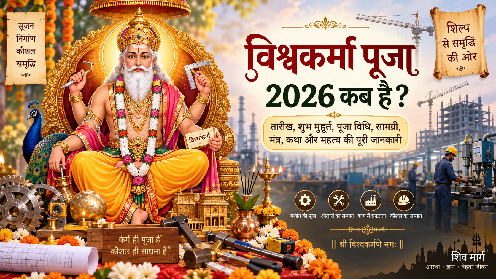 विश्वकर्मा पूजा 2026 कब है? जानिए तारीख, शुभ मुहूर्त, पूजा विधि और महत्व