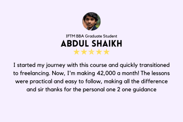 Image of digital marketing course feedback by Abdul