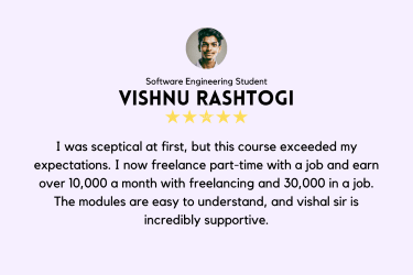 Image of digital marketing course feedback by Vishnu