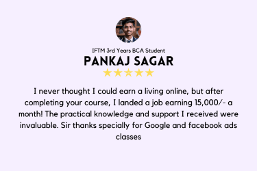 Image of digital marketing course feedback by Pankaj