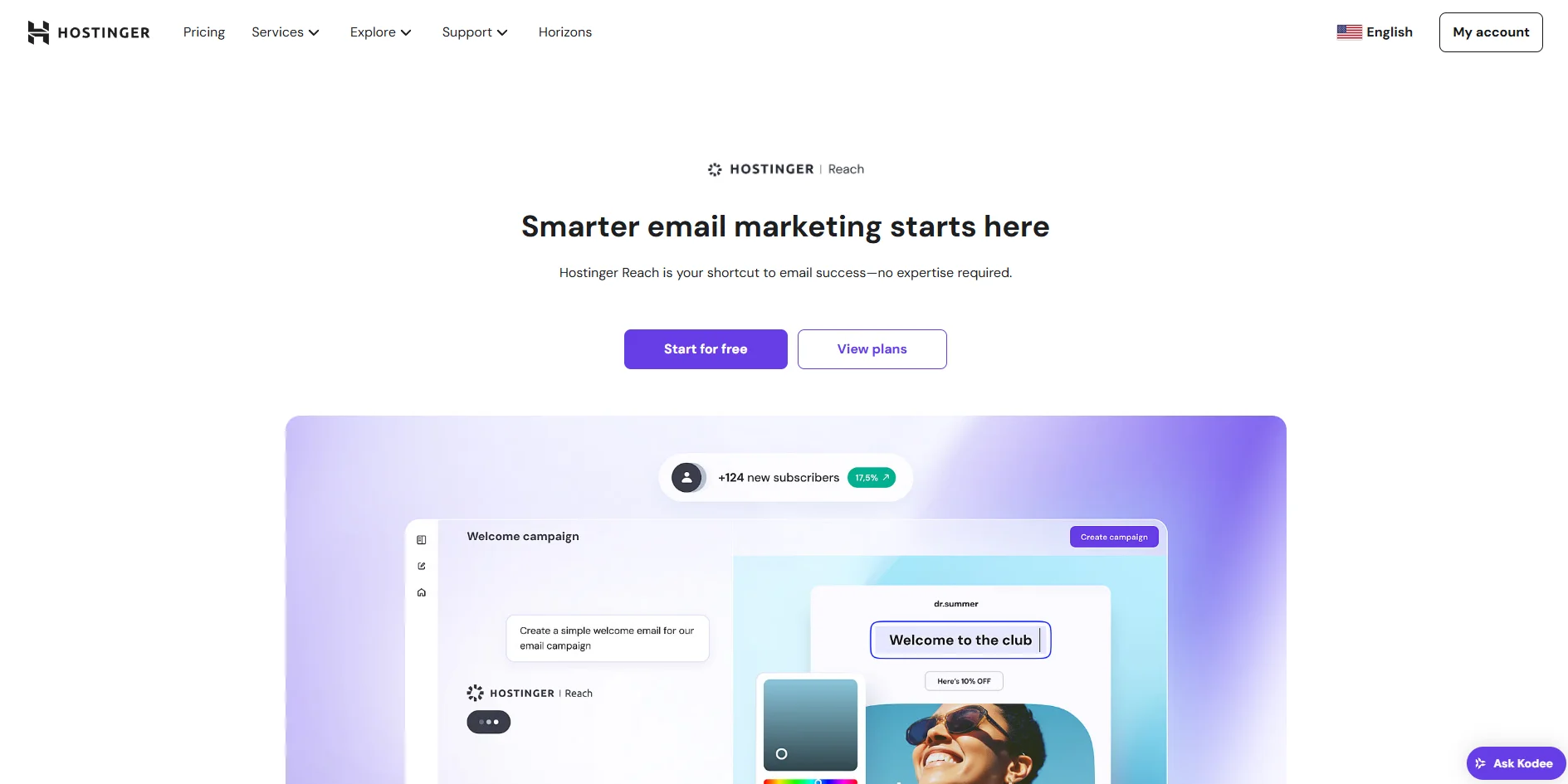 Hostinger Reach screenshot
