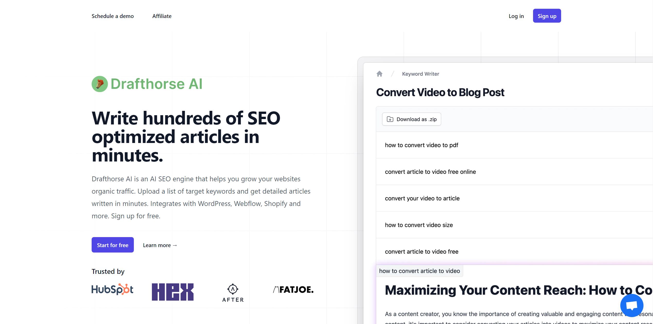 Drafthorse AI screenshot