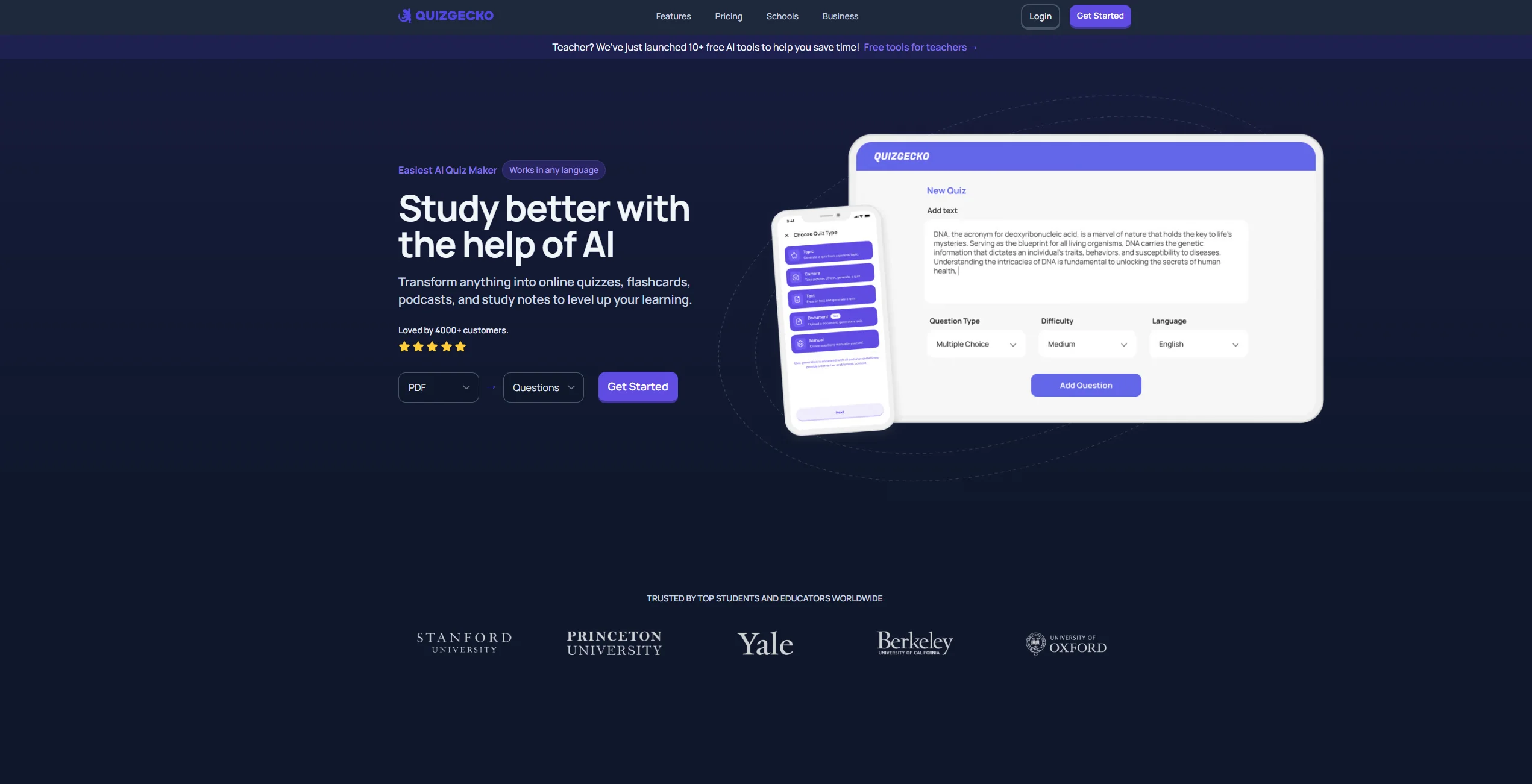 Quizgecko screenshot