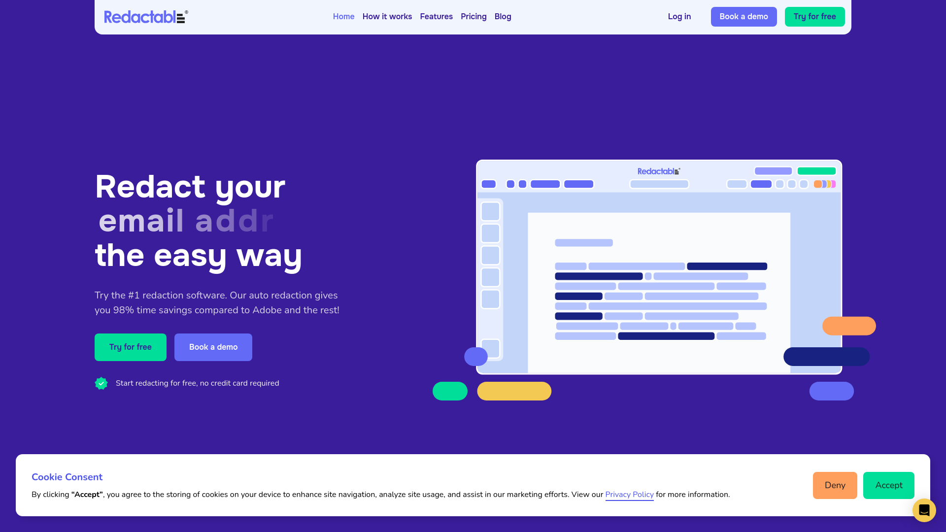 Redactable screenshot