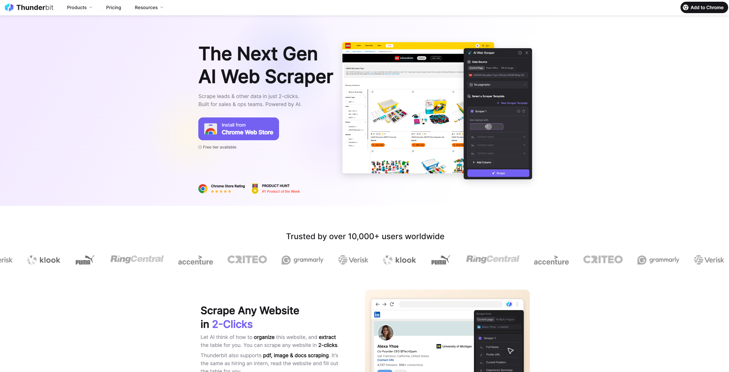 Thunderbit screenshot