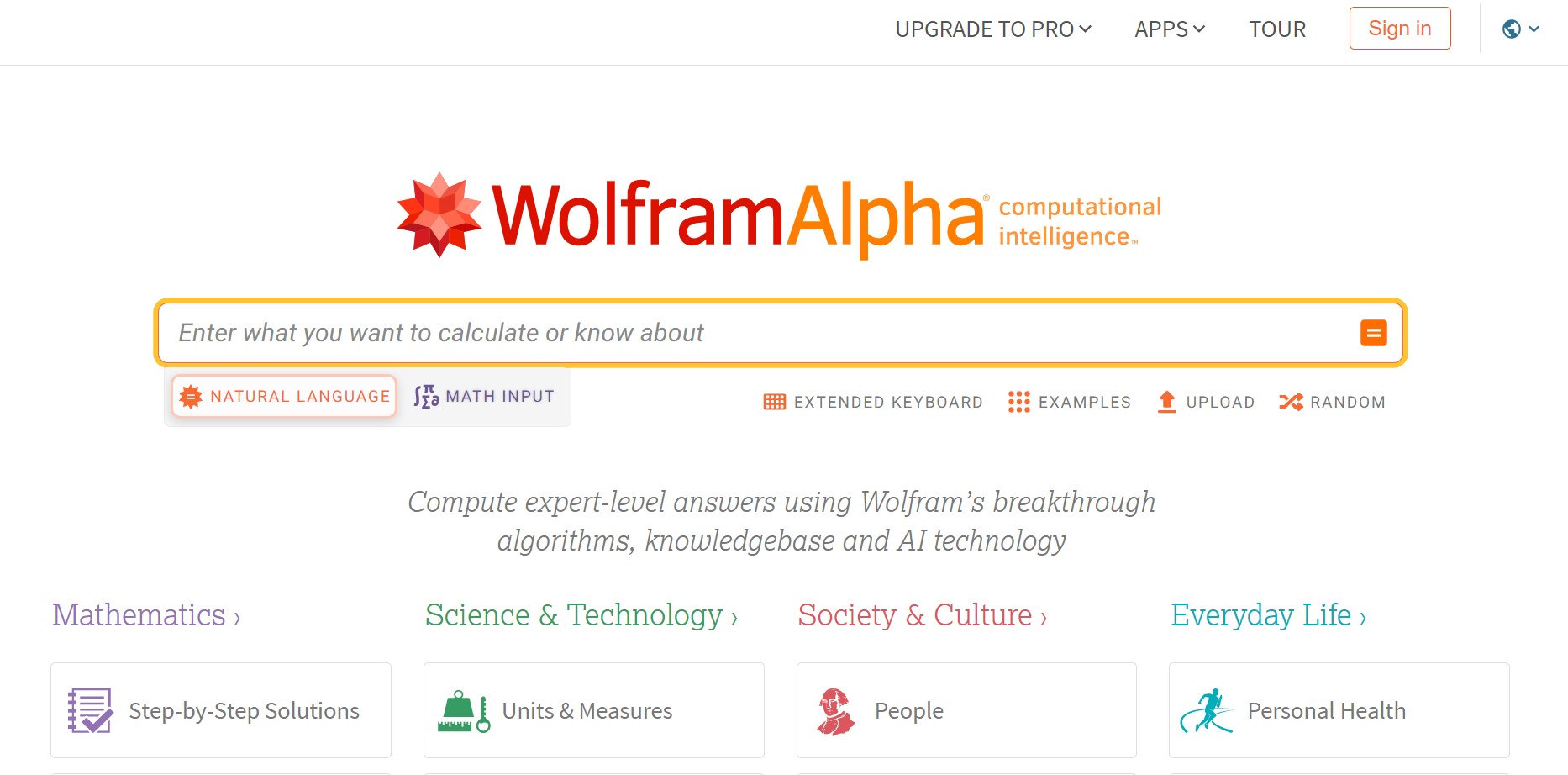 WolframAlpha screenshot