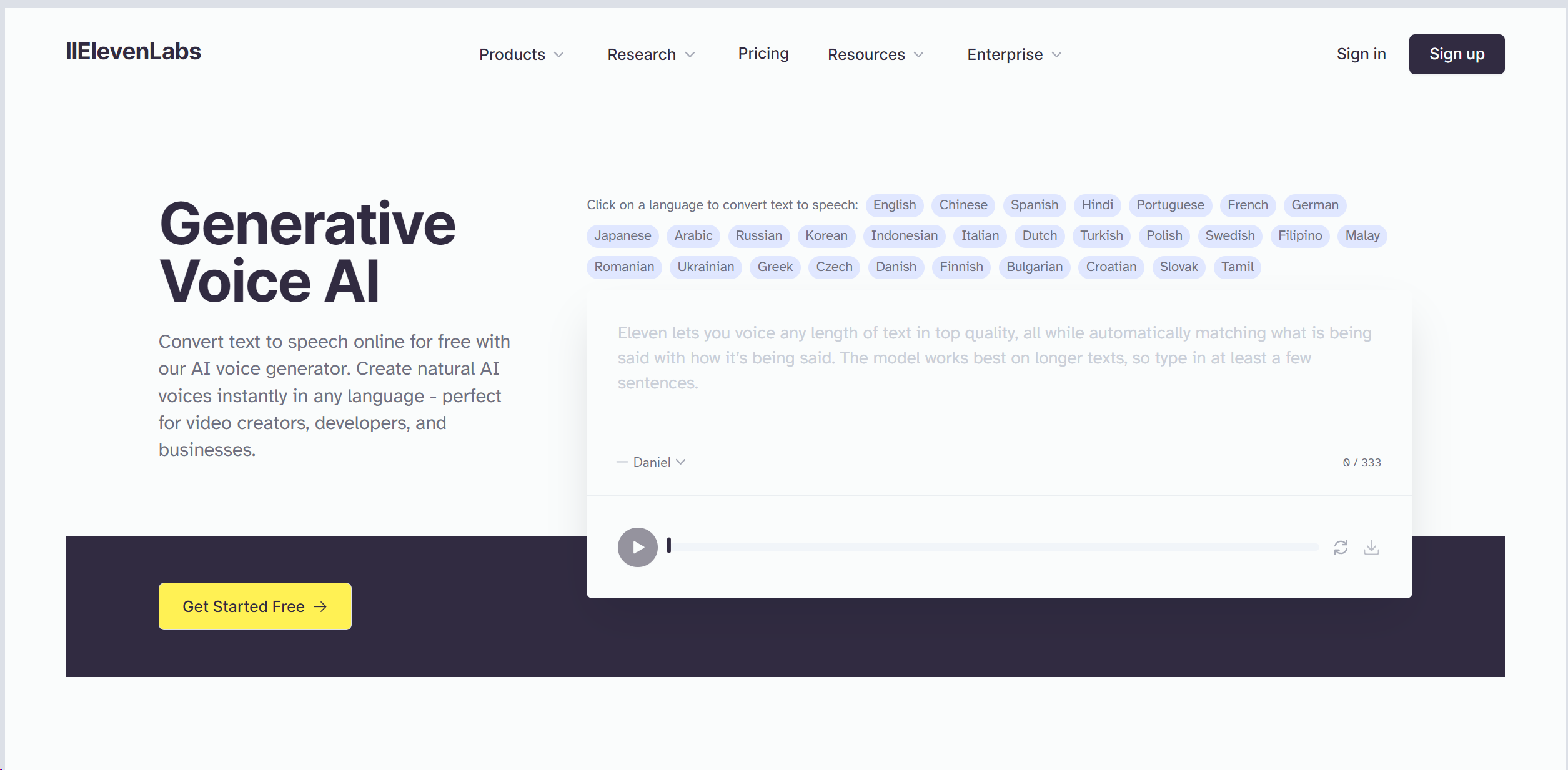 ElevenLabs screenshot