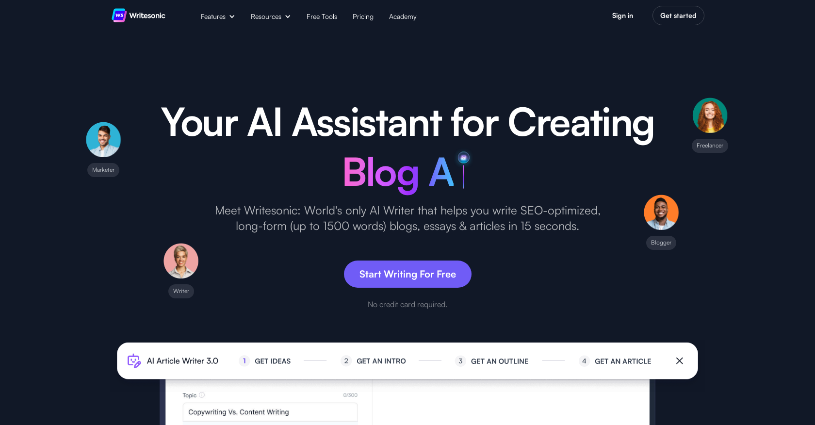 Writesonic screenshot