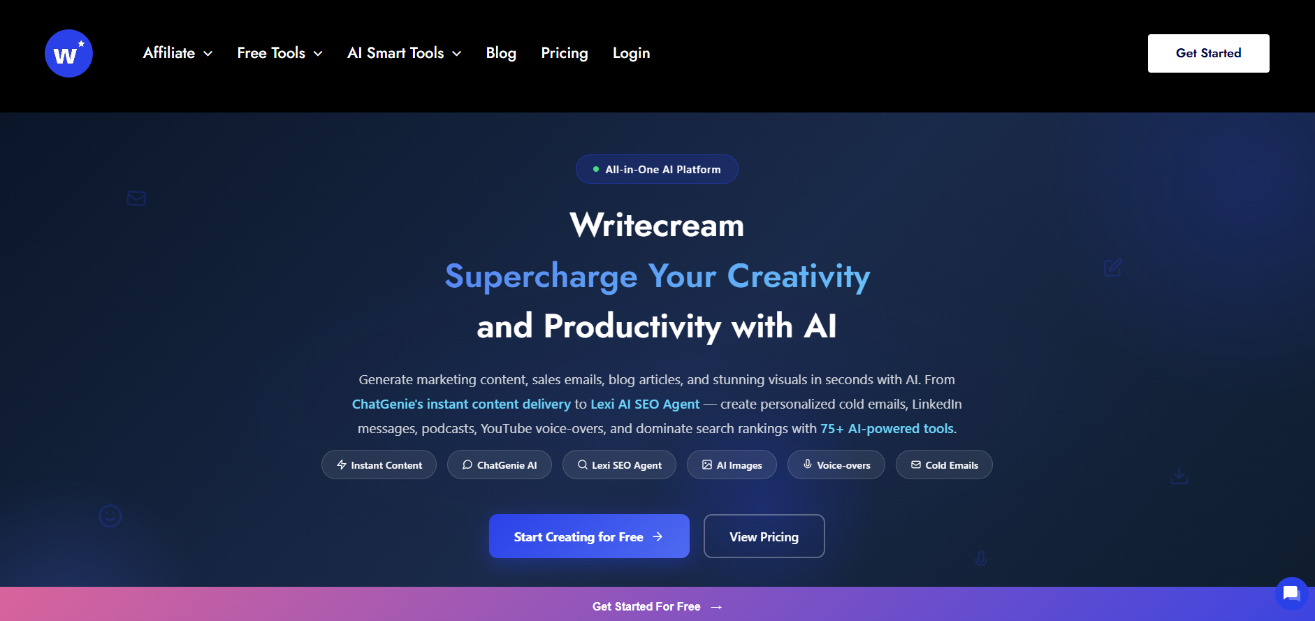 Writecream screenshot