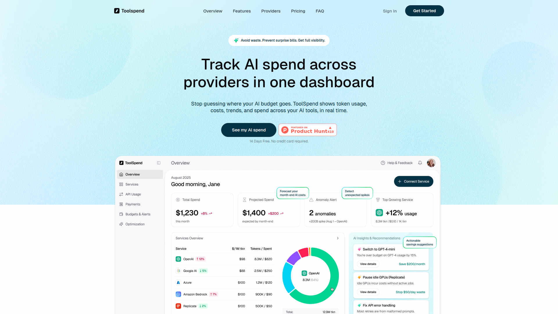 ToolSpend screenshot