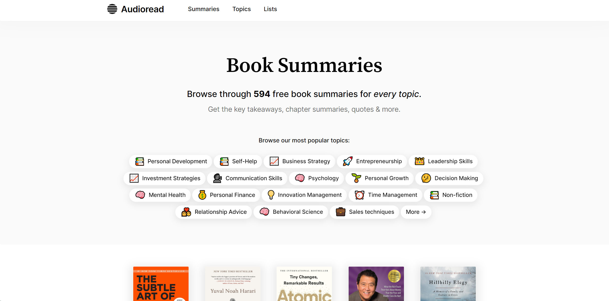 Book Summaries screenshot