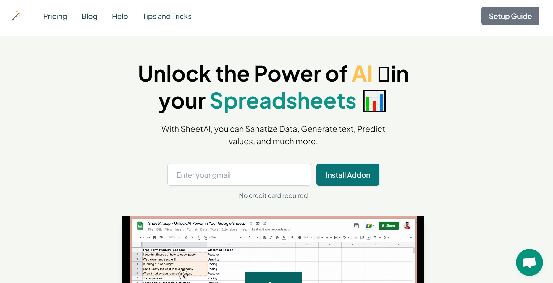 SheetAI.app screenshot